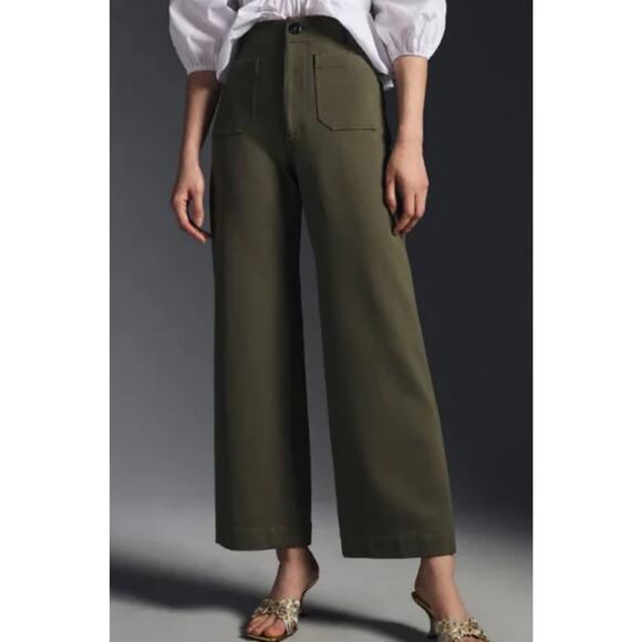 Anthropologie  Olive Wide Leg Pants - Picture 2 of 7